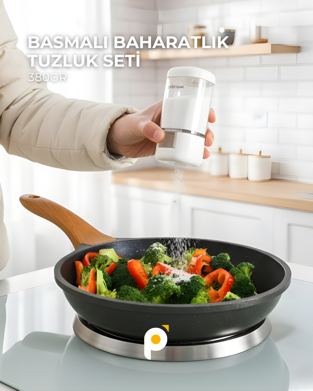 4'lü Basmalı Baharatlık Tuzluk Seti